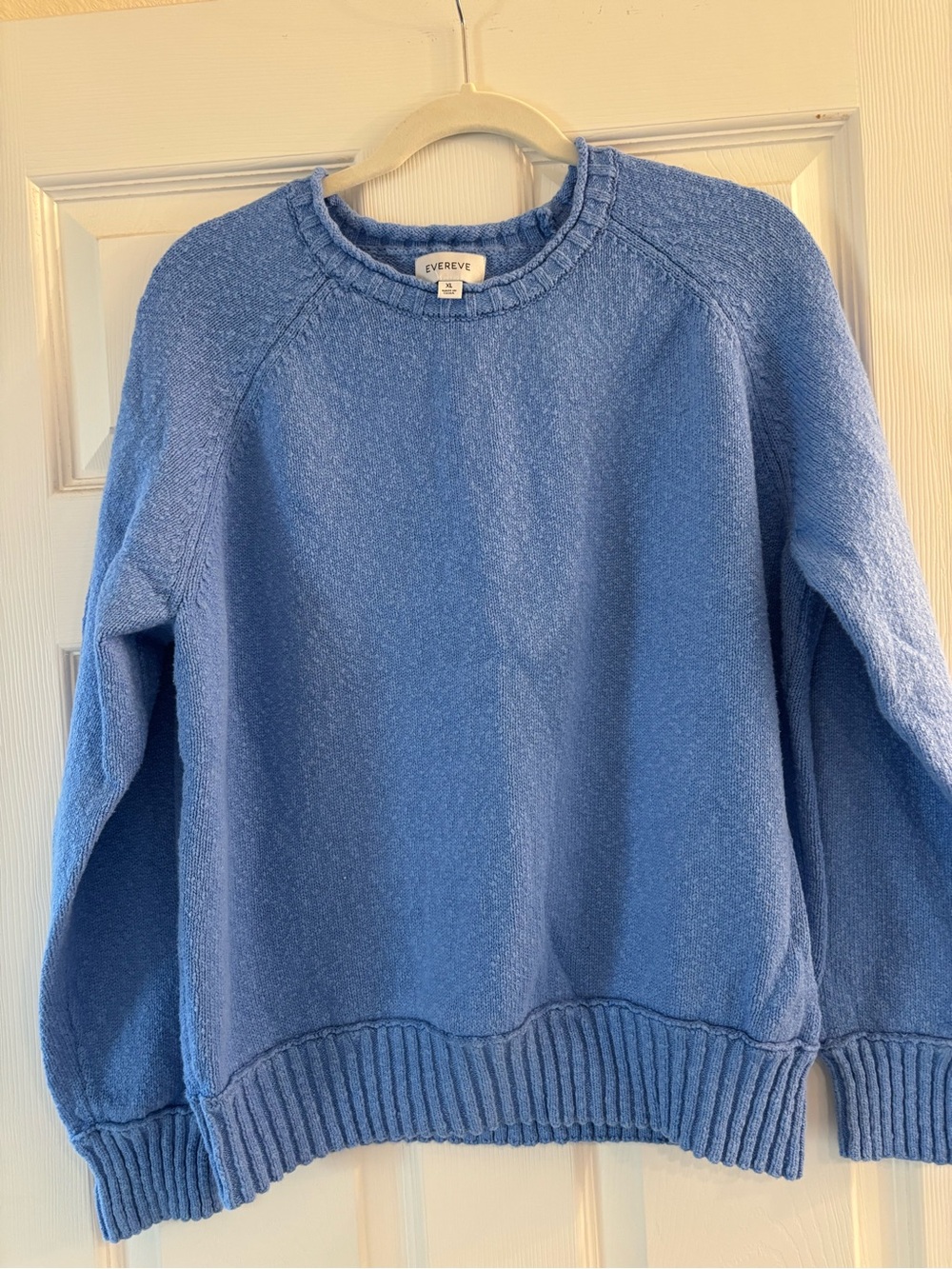 Evereve Women's Light Blue Textured Crewneck Sweater